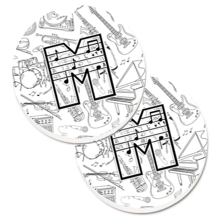 Letter M Musical Note Letters Set Of 2 Cup Holder Car Coaster